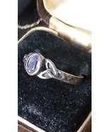 Antique Vintage 1940-s Celtic Amethyst 925 Sterling Silver Ring Size UK ... - $1,590.11 MXN