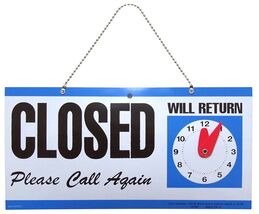 HILLMAN 848653 Open Closed with Clock 2 Sided Reversible Sign, Multicolored - $9.95