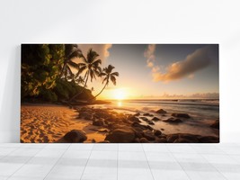 Ocean Sunset Beach Landscape Hawaii Posters Canvas Painting Wall Art Home Decor - £18.20 GBP+