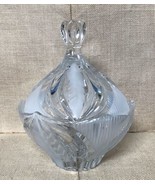 Vintage Yugoslavian Imperlux Hand Cut Crystal Lidded Bomboniere Candy Di... - $63.36