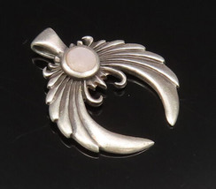 925 Sterling Silver - Vintage Mother Of Pearl Angel Wings Pendant - PT21423 - £28.99 GBP