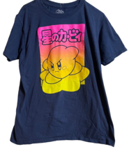 Nintendo Kirby Japanese Logo Blue T Shirt Size Large 100 Percent Cotton - £14.02 GBP