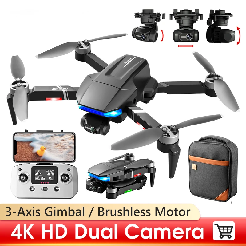 LSRC S7S Drone 4K Professional 3-Axis Gimbal GPS 5G WIFI Dual Camera Dro... - £185.81 GBP+