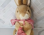  Eden Peter Rabbit Bunny Cottontail Plush 10 inch Vintage Basket Red Cape - $20.74