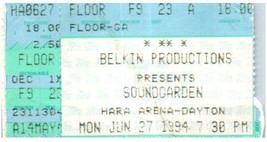 Vintage Soundgarden Ticket Stub June 27 1994 Dayton Ohio - £70.04 GBP