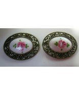 Vintage Signed Tip Toe Pat Pend Victorian Floral Filigree Oval Shoe Clips - $103.01 CAD