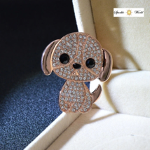 Cute Dog Rhinestone Brooch Puppy Pin Beautiful Animal Jewellery Gift - £8.91 GBP