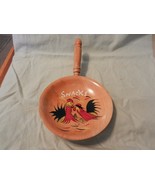 Vintage Wooden Snacks Serving Bowl with Handle Roosters Folk Art (M) - £27.54 GBP