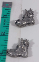 set of 2 pewter mice in shoes 1 inch really cute Pewter Image figurines ~ Mice - $9.90