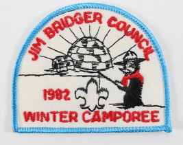 Vintage 1982 Winter Camporee Jim Bridger Council Blue Boy Scouts BSA Camp Patch - £9.34 GBP