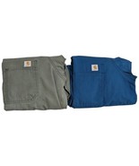 Carhartt Ripstop Scrub Top Mens XL YALE Blue and Green with Pocket Nurse... - $45.54