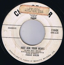 Frankie Avalon Just Ask Your Heart 45 rpm Two Fools Canadian Pressing - £3.09 GBP