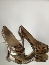 STUART WEITZMAN Patent Leopard Print Peep Toe Platform Pumps (Size 37)-M... - £118.83 GBP