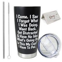 Funny Tumblers For Senior Citizens 20 Oz Tumbler With Lid And Straw I Came I Saw - $33.99