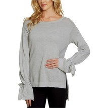 NWT Womens Size Medium Nordstrom 1.STATE Gray Tie Sleeve Knit Sweater - £24.52 GBP