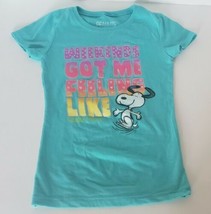 Peanuts Snoopy Cedar Point Teal T Shirt Youth Sz Small - £9.43 GBP