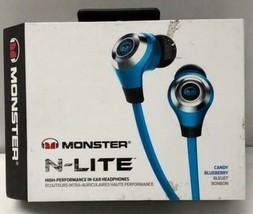 NEW Monster N-LITE In-Ear Headphones High Performance Audio Candy Blueberry - £17.06 GBP