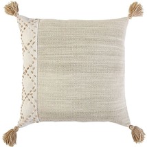 Ivory Blush Accent Stitch Color Block Throw Pillow - $71.49