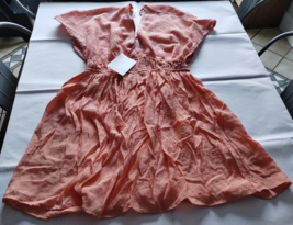 Miken Women&#39;s Swim Dress Shirts  Drop-Waist Lace Flowers Cover-Up  Orange Size M - £14.91 GBP