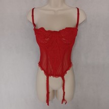 Victoria&#39;s Secret Corset Garters 38 Red Floral Lace - $24.95