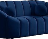 Elijah Collection Velvet Upholstered Loveseat With Deep Channel Tufting,... - £1,500.40 GBP