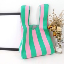 Mixed Colors Tote bag All-match Handbag For Women Stripe  Trend Simple Retro  La - £55.71 GBP