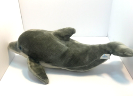 Sea World Dolphin 20&quot; Gray Blue Eyes Bottlenose Plush Large Stuffed Animal Toy - £7.72 GBP