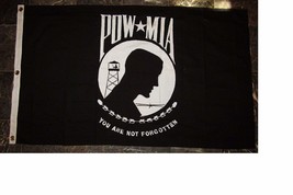 AES 3x5 Embroidered Sewn POW MIA Powmia 100% Cotton Flag 3&#39;x5&#39; - £69.91 GBP