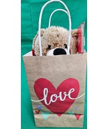 Tom&#39;s Toys Brown Bear Red Heart Valentines Day Plush Animal With A Bow V... - $155.85 MXN