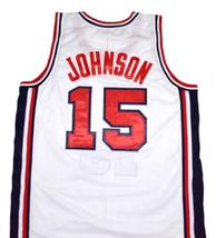 Magic Johnson #15 Team USA Basketball Jersey White Any Size  image 5