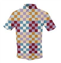 Swingjuice men&#39;s golf multi checker polo Ivory - $38.00