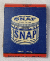 SNAP HAND CLEANER MATCHBOOK BUSINESS PRODUCT ADVERTISING VINTAGE RETRO U... - $16.43 CAD