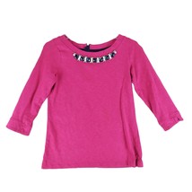 JOULES CLOTHING Marnie Women&#39;s 6 Jewel Embellished 3/4 Sleeve Pink Shirt... - £19.11 GBP