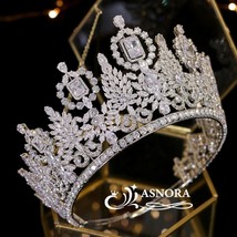  Miss Universe Big Crown Wedding Crystal Crown Bride Headdress Parade Graduation - £217.99 GBP