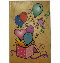 Inkadinkado Birthday Gift Balloons Kathy Davis Collection Rubber Stamp 6363P - $9.72