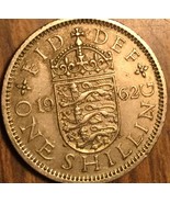 1962 UK GB GREAT BRITAIN ONE SHILLING COIN - £1.40 GBP