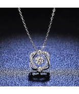 S925 Sterling Silver Necklace with Moissanite Pendant     KJ054 - £38.68 GBP