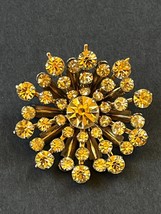 Vintage Clear Rhinestone &amp; Silvertone SNOWFLAKE Spray Brooch Pin – 1 and 3/8th’s - £11.71 GBP
