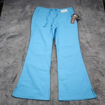 Dickies Pants Womens M Blue Medical Uniform Pull On Flare Scrub Bottoms - $18.79