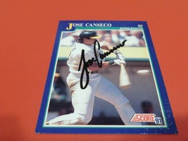 1991 Score # 1 Jose Canseco Tsc Stamped Authentic Signed Autographed - £31.33 GBP