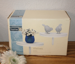Bullseye White Half Round Wall Shelves Set Of 2 Home Decor NOS 10x5 Inch - $9.80