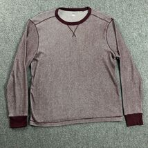 Old Navy Shirt Mens Large Burgundy Waffle Knit Thermal Flex Cotton Blend... - $20.85 CAD
