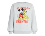 Mickey Mouse Women's 'My Dog Is My Valentine' Graphic Sweatshirt, Grey S... - $25.99