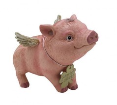 New Pig with Wings, Pink / Gold, 9.5 x 6 x 8 cm, &quot;Germany&quot;, Handmade - $13.30