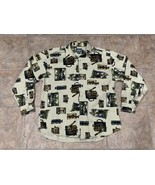 Vintage Woolrich Fly Fishing Shirt Fish Flies Motif LS Heavy Cotton Larg... - $33.78 CAD