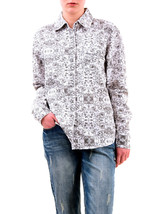 One Teaspoon Womens Shirt Palisades Print Cashman White Size S - £32.52 GBP