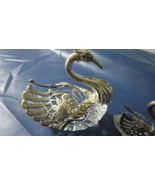 VINTAGE ITALIAN SWAN SALT CUPS AND MUSTARD SILVERPLATE AND GLASS - $145.27 CAD