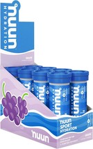Nuun Sport Electrolyte Tablets for Proactive Hydration, Grape, 8 Pack (80 Servin - £76.57 GBP