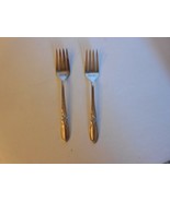 2 Oneida Community Silverplate 1953 White Orchid Salad Forks (Disc) - $9.89