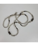 Vintage Estate CASUAL CAREER Gray &amp; Silver Tone Chain Necklace 35&quot; - £13.84 GBP